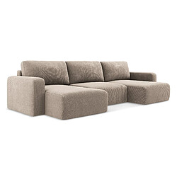 Makamii Kona - Canapé panoramique convertible en chenille - Beige foncé