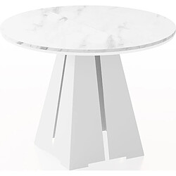 Wfl group Table à manger ronde - Marbre blanc