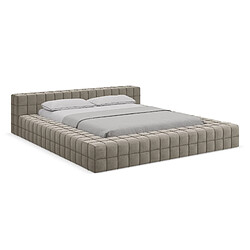 Lit Makamii Akela 140x200 cm - Velours Taupe