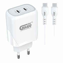 Goms Chargeur Mural 40W USB-C x 2 Blanc