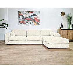 Lisa Design Rachel - Canapé d'angle droit 4 places en tissu bouclette