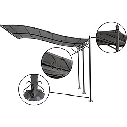 Acheter Habitat Et Jardin Pergola tonnelle adossée en métal - 3 x 4 m - Gris