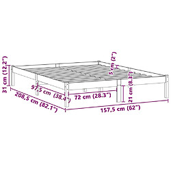 vidaXL Cadre de lit sans matelas 152x203 cm bois massif de pin pas cher