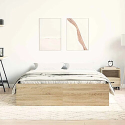 Avis vidaXL Cadre de lit sans matelas chêne sonoma 120x200 cm