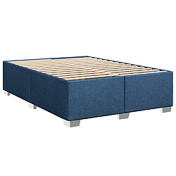 Avis vidaXL Cadre de lit sans matelas bleu 140x200 cm tissu