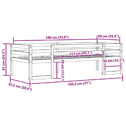 vidaXL Cadre de lit pour enfants sans matelas 90x190 cm pin massif pas cher