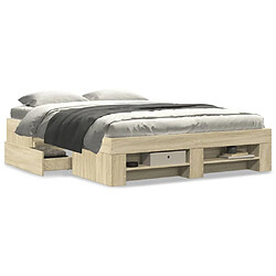 Acheter vidaXL Cadre de lit sans matelas chêne sonoma 120x190 cm