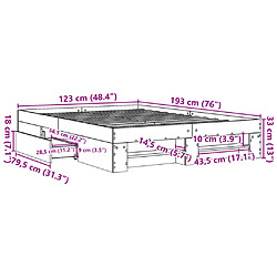 vidaXL Cadre de lit sans matelas chêne sonoma 120x190 cm pas cher