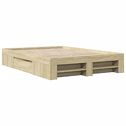 Avis vidaXL Cadre de lit sans matelas chêne sonoma 120x190 cm