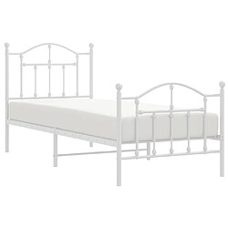Acheter vidaXL Cadre de lit métal sans matelas avec pied de lit blanc 90x190cm