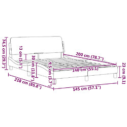 vidaXL Cadre de lit Dover blanc 140x200 cm similicuir pas cher