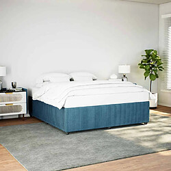 vidaXL Cadre de lit sans matelas bleu 180x200 cm velours