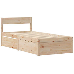 Avis vidaXL Cadre de lit sans matelas 90x190 cm bois de pin massif