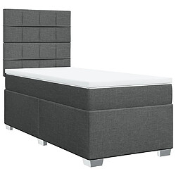 Avis vidaXL Sommier à lattes de lit avec matelas Gris foncé 90x200 cm Tissu