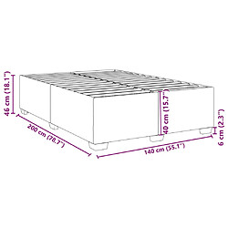 vidaXL Cadre de lit sans matelas bleu 140x200 cm tissu pas cher