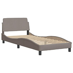 Acheter vidaXL Lit avec matelas Hvar taupe 90x200 cm tissu