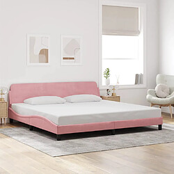 vidaXL Cadre de lit Dover rose 200x200 cm velours