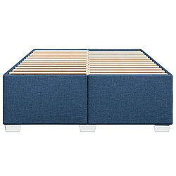 Acheter vidaXL Cadre de lit sans matelas bleu 140x200 cm tissu