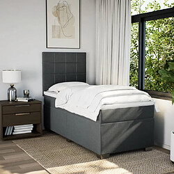 Acheter vidaXL Sommier à lattes de lit avec matelas Gris foncé 90x200 cm Tissu