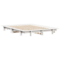 Avis vidaXL Cadre de lit sans matelas blanc 140x190 cm bois de pin massif