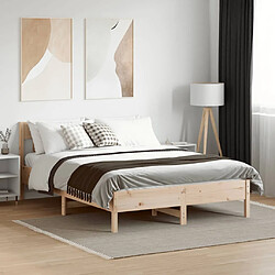 Avis vidaXL Cadre de lit sans matelas 140x190 cm bois de pin massif