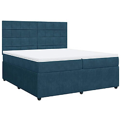 Avis vidaXL Sommier à lattes de lit et matelas Bleu 200x200 cm velours