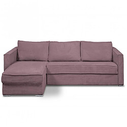 Inside 75 Mandelieu Canapé d'angle réversible convertible - Lavande Canapé d'angle réversible convertible - Velours côtelé - Matelas excellence 18 cm - Dimensions 290 x 152 x 94 cm