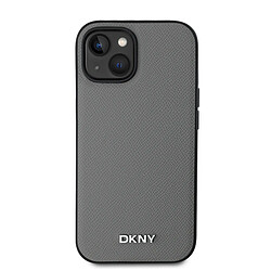 DKNY Coque iPhone 13 MagSafe avec Logo en Métal - Gris