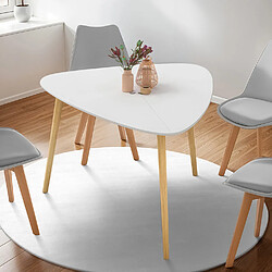 Idmarket MARKET Table à Manger GAIA - Blanc/Bois