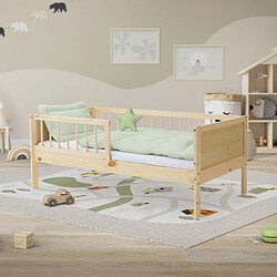 ML-Design Lit d'enfant 140x70 cm - Bois Naturel
