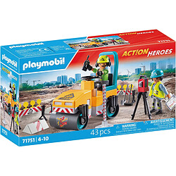Playmobil® Playmobil 71751 Ouvriers et Rouleau Compresseur