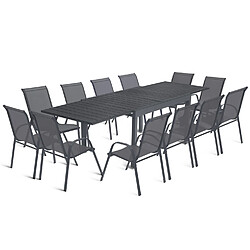 Idmarket MARKET Salon POLY extensible gris foncé