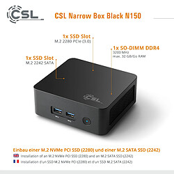 CSL-Computer CSL Computer Narrow Box Black pas cher