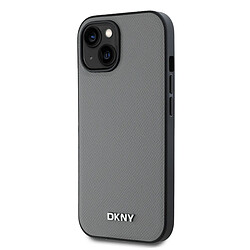 DKNY Coque iPhone 13 MagSafe avec Logo en Métal - Gris