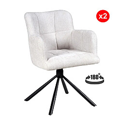 Le Quai Des Affaires Lot de 2 chaises pivotantes de salle à manger MILA/ Gris clair