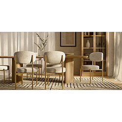 Acheter ICONIK INTERIOR Chaise de salle à manger - Revêtue de Velours - Métal doré - Dahe Beige