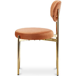 ICONIK INTERIOR Chaise de salle à manger - Revêtue de Velours - Métal doré - Dahe Beige pas cher