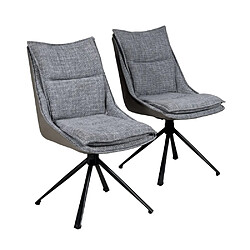 Le Quai Des Affaires Lot de 2 chaises pivotantes de salle à manger JAVA / Gris foncé