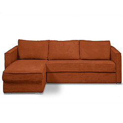 Inside 75 Cannes - Canapé d'angle réversible convertible, sommier métal, terra