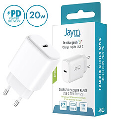 JAYM Chargeur Secteur Rapide USB-C 20W Blanc