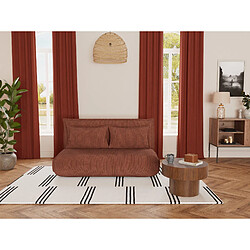 Bestmobilier Banquette clic-clac 2 places - Terracotta