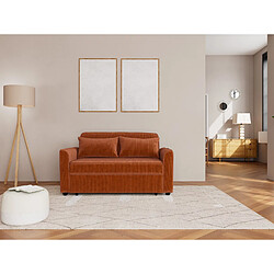 Bestmobilier Canapé droit 2 places convertible - Terracotta