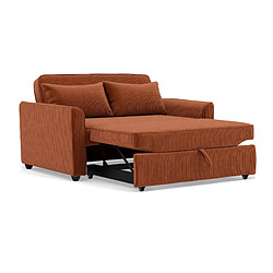 Bestmobilier Canapé droit 2 places convertible - Terracotta