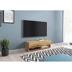 Other Brands Meuble TV suspendu Lowboard A - 100 cm - Effet chêne wotan - sans LED, meuble pratique et élégant pour votre salon, Banc TV