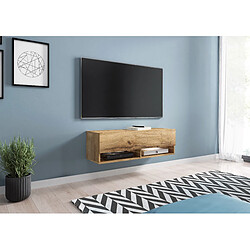 Other Brands Meuble TV suspendu Lowboard A - 100 cm - Effet chêne wotan - sans LED, meuble pratique et élégant pour votre salon, Banc TV