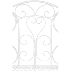 Decoshop26 Banc de jardin avec accoudoirs - Blanc