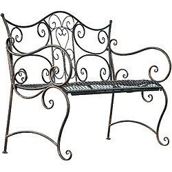 Decoshop26 Banc de jardin avec accoudoirs - Bronze