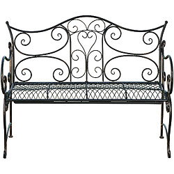 Decoshop26 Banc de jardin avec accoudoirs - Bronze