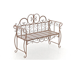 Decoshop26 Banc de jardin métal - Marron vieilli