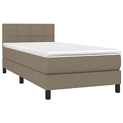 Avis vidaXL Sommier à lattes de lit avec matelas LED Taupe 100x200 cm Tissu